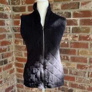 Lauren Ralph Lauren Cotton Medium Women's Black Quilted Vest with Pockets